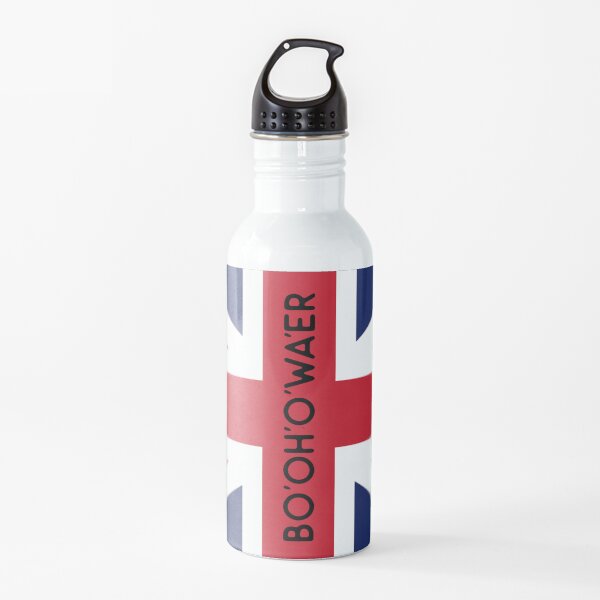BO'OH'O'WA'ER Funny British Accent Flag Water Bottle