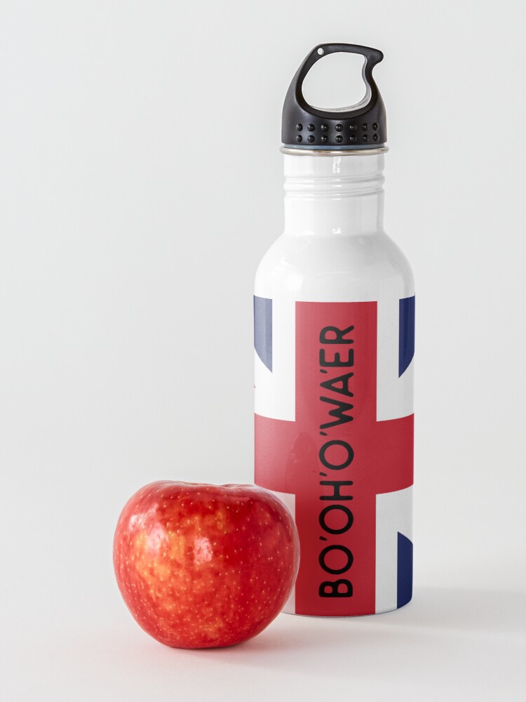 Alternate view of BO'OH'O'WA'ER Funny British Accent Flag Water Bottle