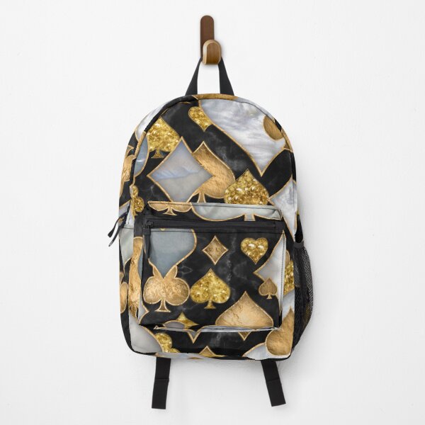 Item preview, Card Suits Symbols pattern - Black, Pearl and Gold designed and sold by k9printart.