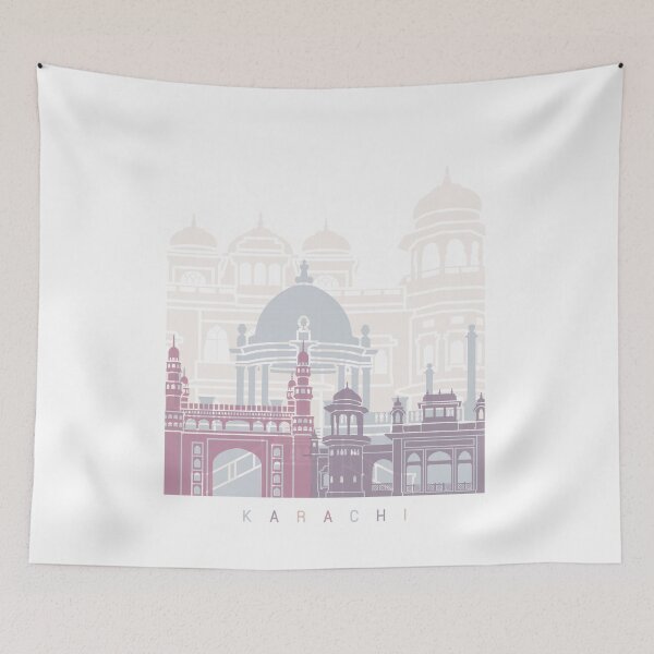 Item preview, KARACHI  SKYLINE POSTER PASTEL designed and sold by paulrommer.
