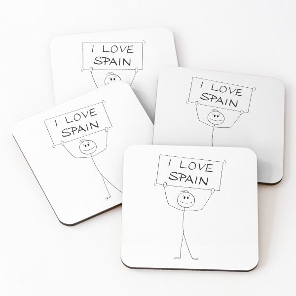 Item preview, drawing man with placard : i love spain designed and sold by JAG2B.