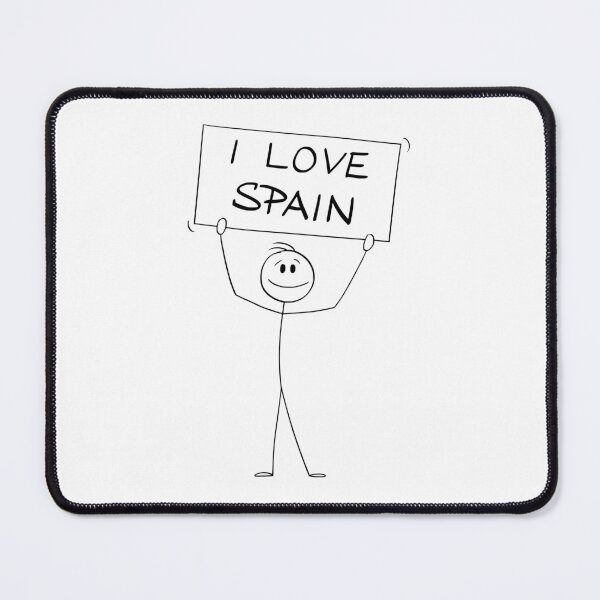 Item preview, drawing man with placard : i love spain designed and sold by JAG2B.