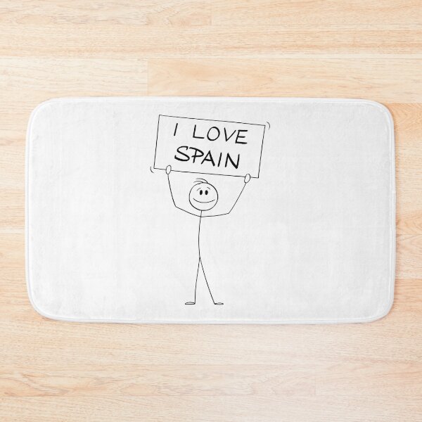 Item preview, drawing man with placard : i love spain designed and sold by JAG2B.