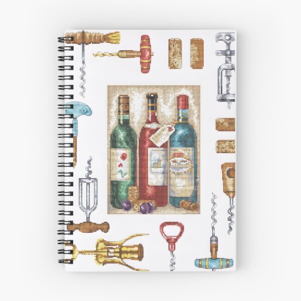 Item preview, Wine Cross Stitch Pattern Kitchen Sampler Bottle designed and sold by rosialbers.