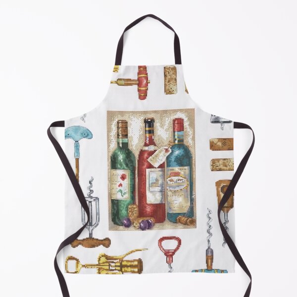 Item preview, Wine Cross Stitch Pattern Kitchen Sampler Bottle designed and sold by rosialbers.
