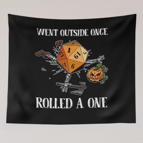 Item preview, Went outside once Rolled a one funny cute dice pumpkin vintage designed and sold by beckadamr.