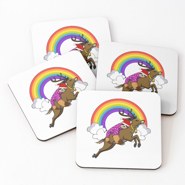 Item preview, Lazy Sloth Santa Riding Christmas Reindeer  designed and sold by KlaraGeiler.