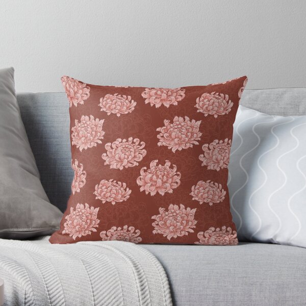 Pink chrysanthemum Throw Pillow