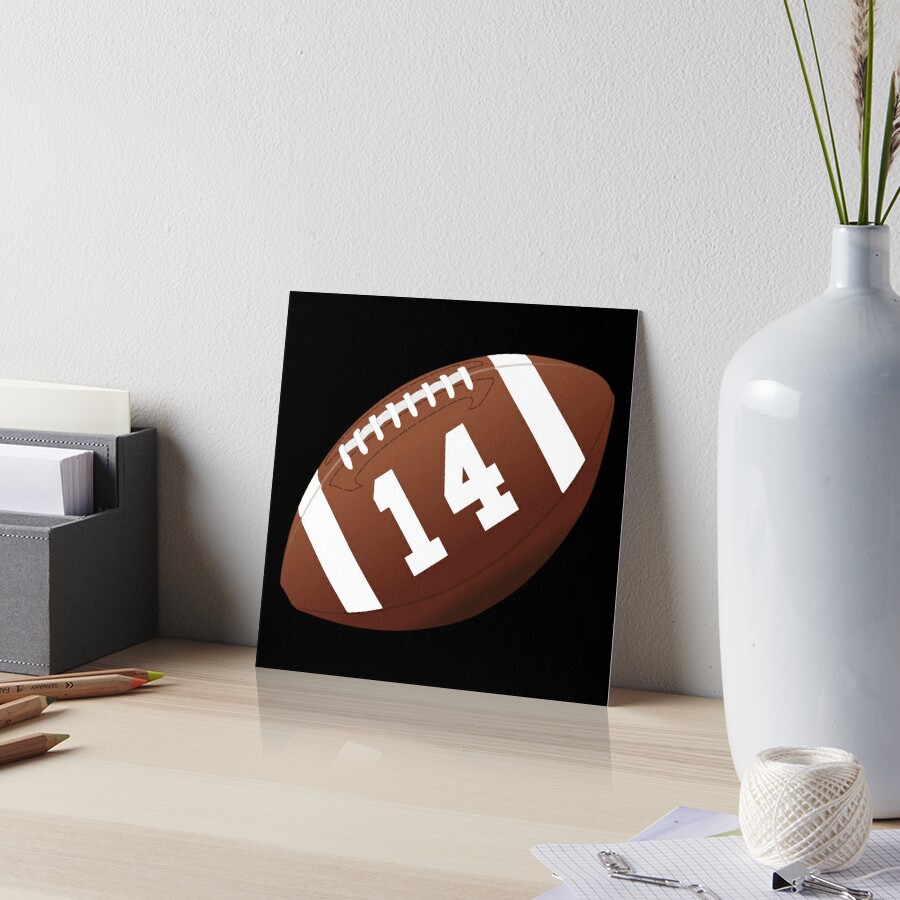 American football ball number 14, fourteen Sticker for Sale by  TheCultStuff