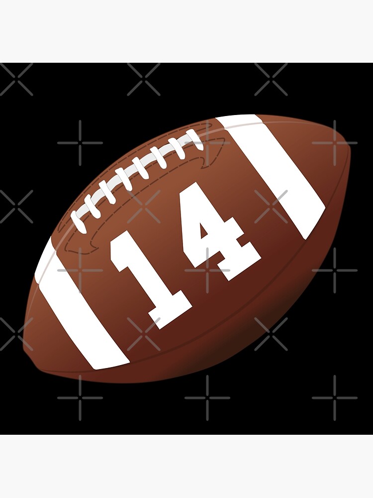 American football ball number 14, fourteen Sticker for Sale by  TheCultStuff