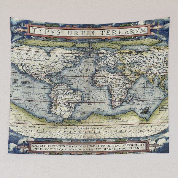 Item preview, Ortelius blue world map designed and sold by aapshop.