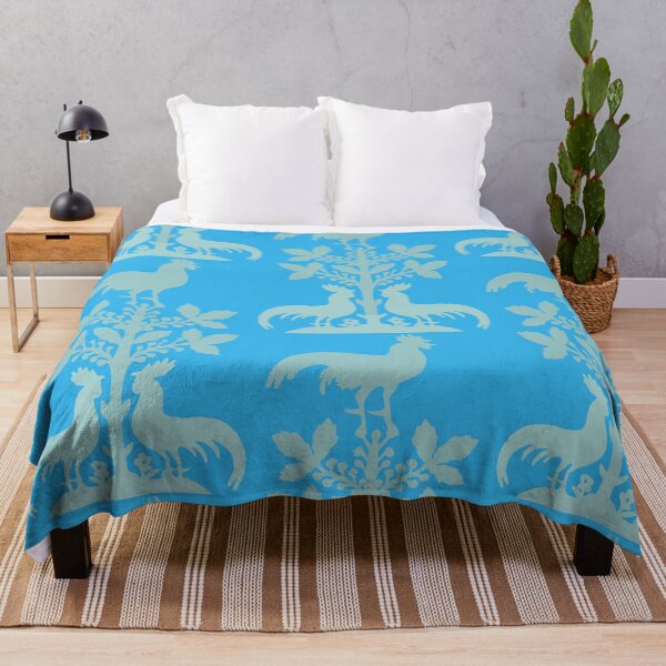 Item preview, Fairytale Germany birds flowers roosters silhouette light blue designed and sold by G-M-Designs.