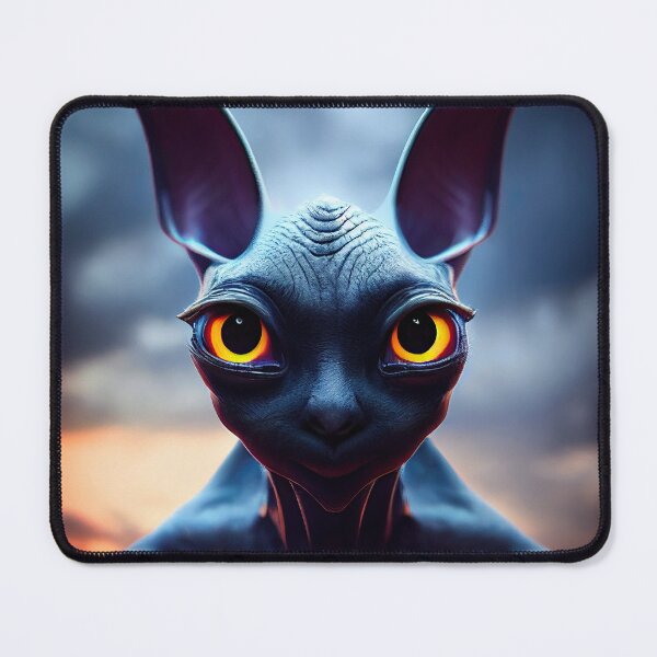 Item preview, Strange and mysterious alien creature sphinx rabbit cat designed and sold by ART NeuroSmARTxx.
