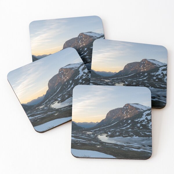 Item preview, Wonderful landscapes in Norway. Vestland. Beautiful scenery of mountain valley in Rauma on the Geiranger -Trollstigen scenic route. Snowed mountains at the sunset designed and sold by Maurizio Fabbroni.
