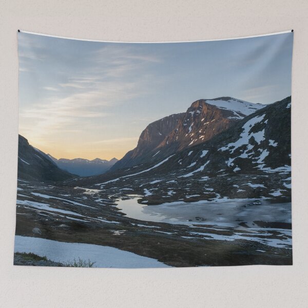 Item preview, Wonderful landscapes in Norway. Vestland. Beautiful scenery of mountain valley in Rauma on the Geiranger -Trollstigen scenic route. Snowed mountains at the sunset designed and sold by Maurizio Fabbroni.