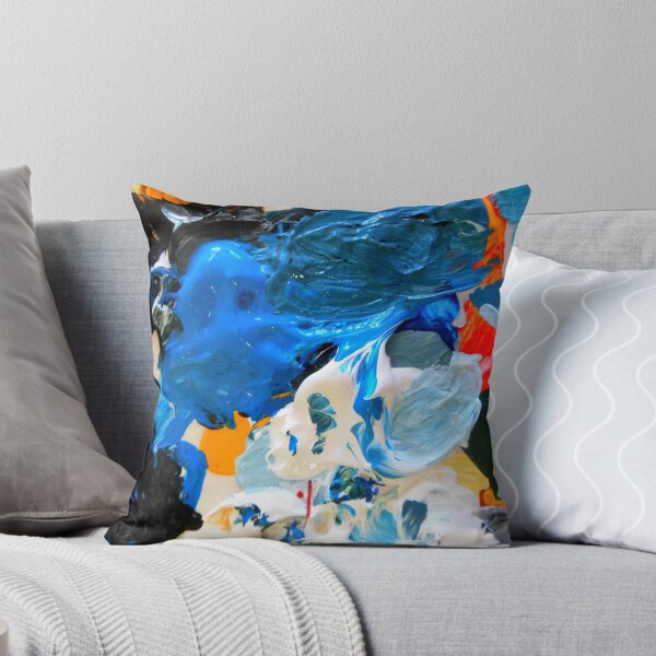 Item preview, abstract paint- blue, black, white 08/25/17 designed and sold by Shellaqua.