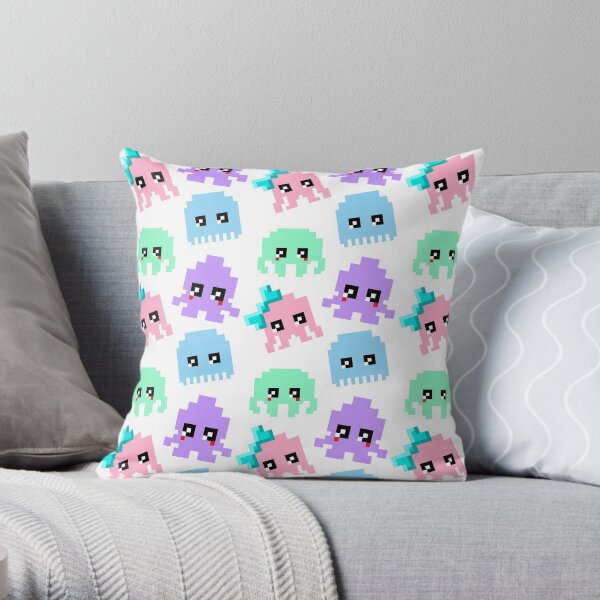 8-bit Cutie Gang Throw Pillow