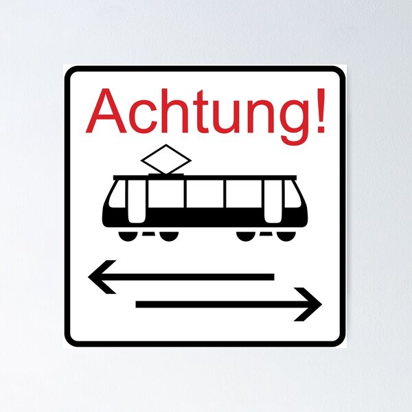 Artikelvorschau, Achtung! Straßenbahnen in beide Richtungen entworfen und verkauft von Green-over-red.