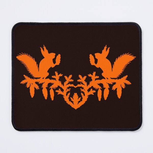 Item preview, Fairytale Germany ornament birds flower squirrel pine cone paper cut silhouette orange designed and sold by G-M-Designs.