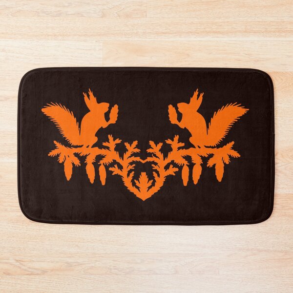 Item preview, Fairytale Germany ornament birds flower squirrel pine cone paper cut silhouette orange designed and sold by G-M-Designs.