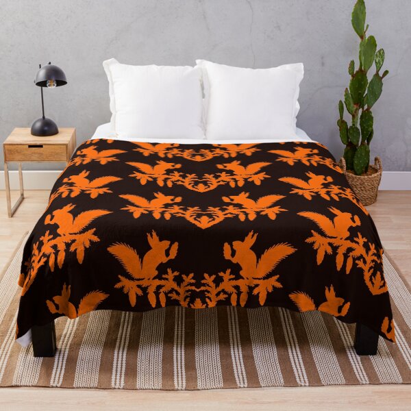 Artikelvorschau, Märchenhaftes Germany  Ornament Vögel Blume Eichhörnchen Tannenzapfen Scherenschnitt Silhouette orange entworfen und verkauft von G-M-Designs.