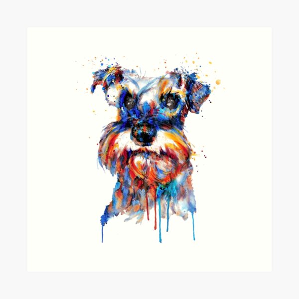 Schnauzer Head Art Print