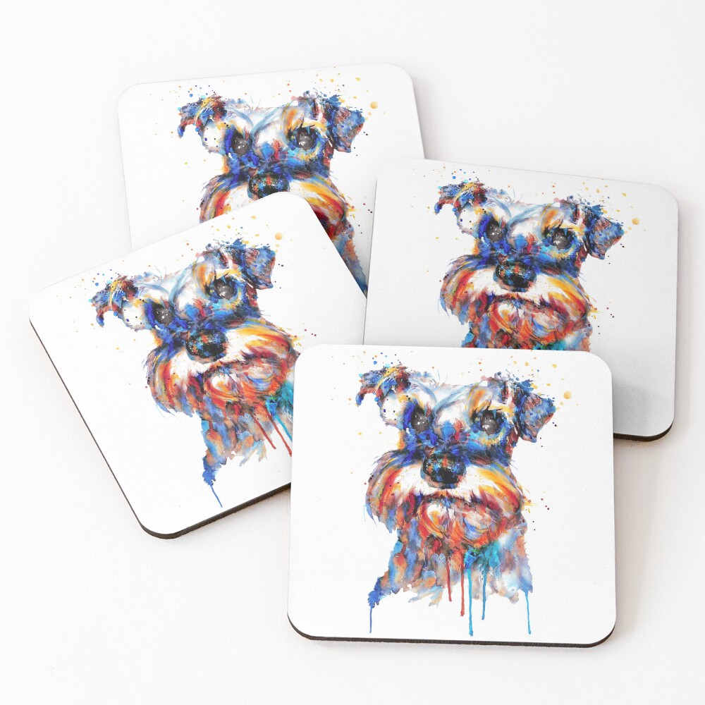 Schnauzer Head Coasters (Set of 4)
