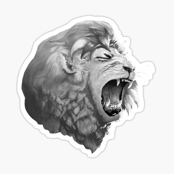 Grayscale Lion Sticker