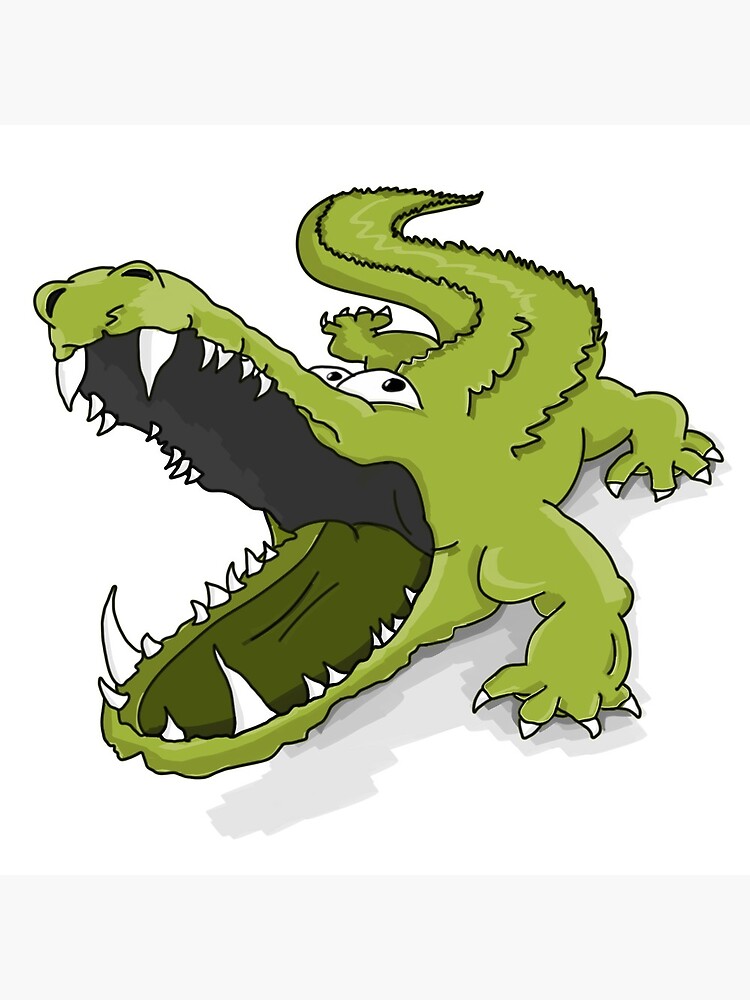 Tarjetas de felicitación «Boca de cocodrilo cocodrilo verde de dibujos  animados abierta» de killslammer | Redbubble