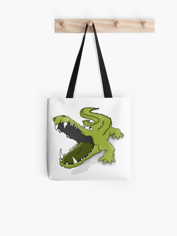 Bolsa de tela «Boca de cocodrilo cocodrilo verde de dibujos animados  abierta» de killslammer | Redbubble