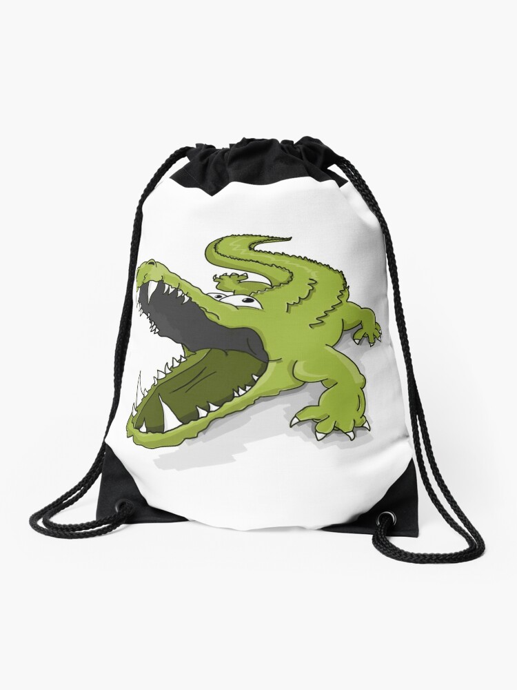 Mochila saco «Boca de cocodrilo cocodrilo verde de dibujos animados  abierta» de killslammer | Redbubble