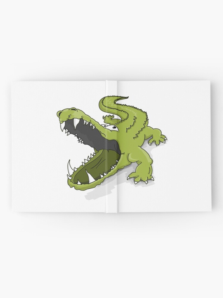 Cuaderno de tapa dura «Boca de cocodrilo cocodrilo verde de dibujos animados  abierta» de killslammer | Redbubble