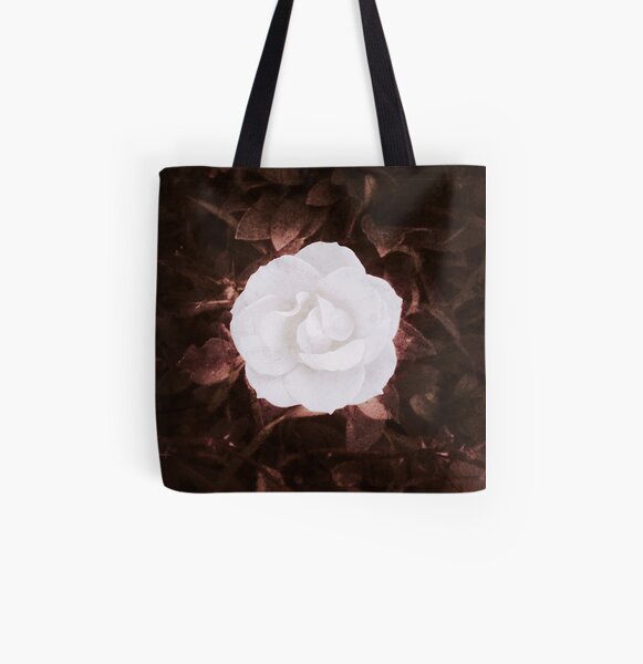 Rose blanche, romantique Tote bag doublé