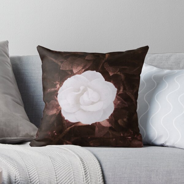 Rose blanche, romantique Coussin
