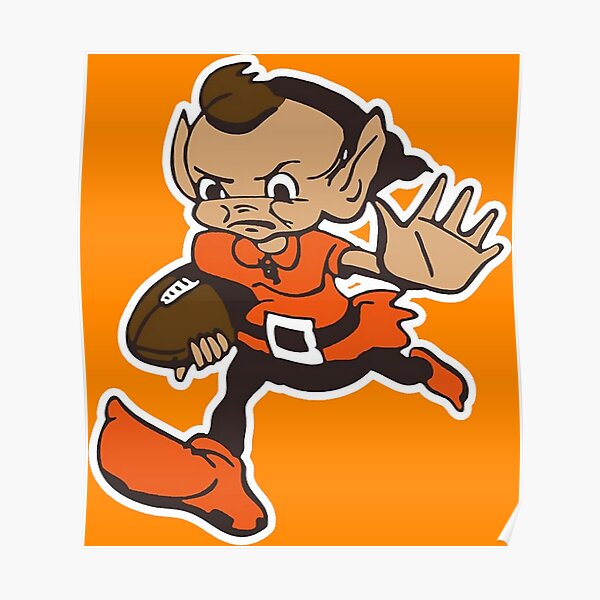 Cleveland Browns Brownie Elf Poster Art Print Notecards -   Sweden