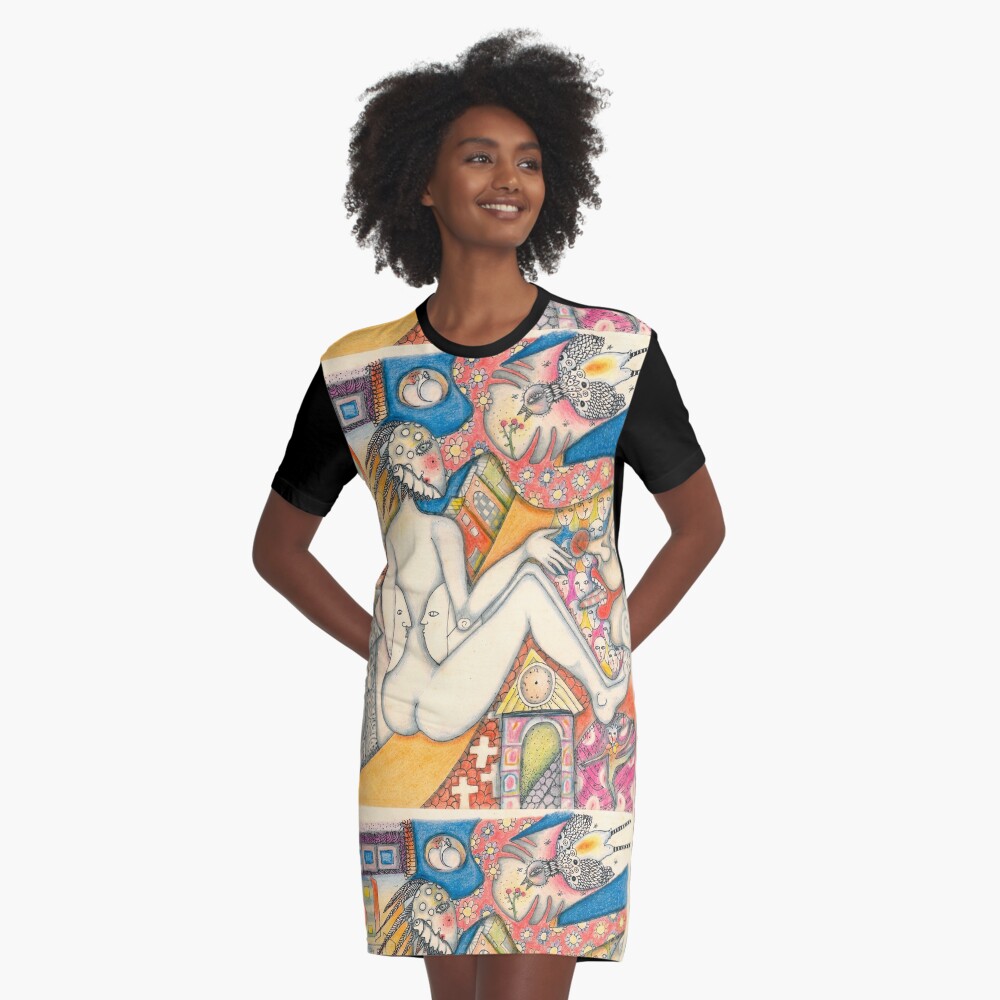 Item preview, Graphic T-Shirt Dress designed and sold by aremaarega.