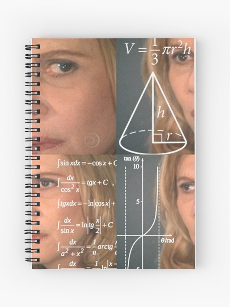 Confused math lady meme | Spiral Notebook