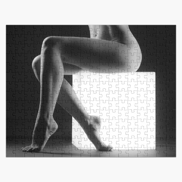Item preview, Naked model woman sitting down nude on a white cube designed and sold by Alessandro Della Torre.