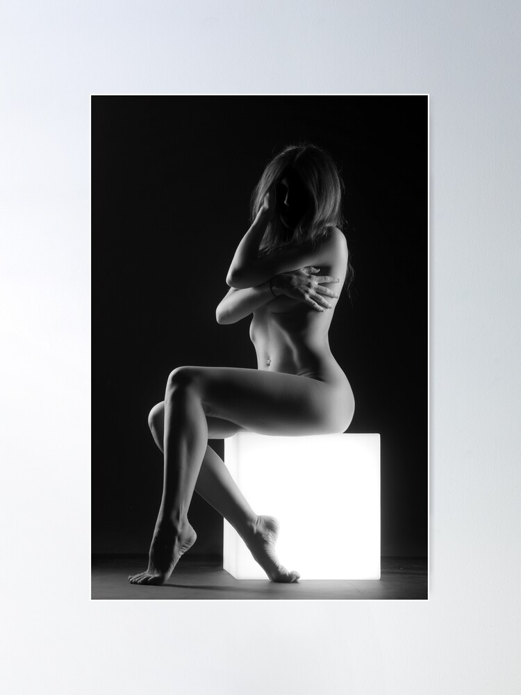 Nude woman naked girl photo standing on studio by Alessandro Della Torre