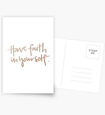 Glaube an dich selbst - Goldfolie Postkarten