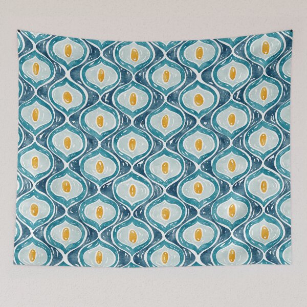 Item preview, Retro Wave Pattern | Blue designed and sold by RebeccaFlaherty.