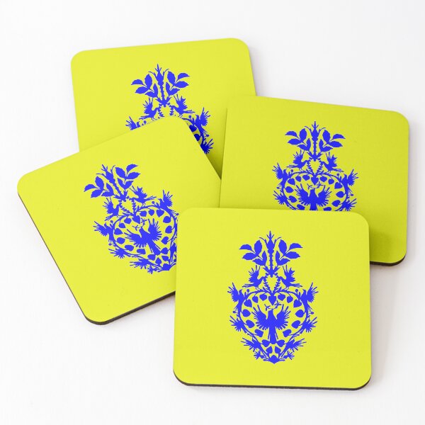 Artikelvorschau, Märchenhaftes Germany  Ornament Vögel Blume  Scherenschnitt Silhouette mittelblau entworfen und verkauft von G-M-Designs.