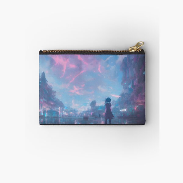 Item preview, Girl in a big city - anime girl city wallpaper designed and sold by MichelangeloAI.