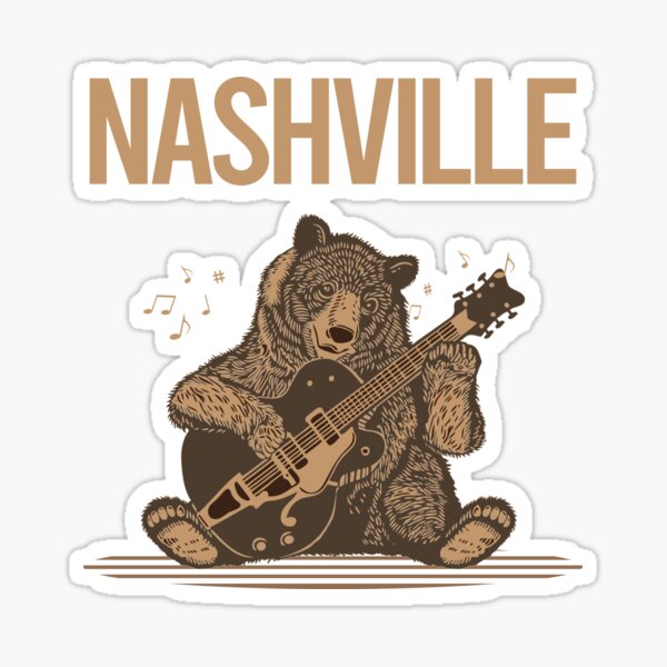 Item preview, Bear With Guitar Nashville designed and sold by BloodMoneyTwit.