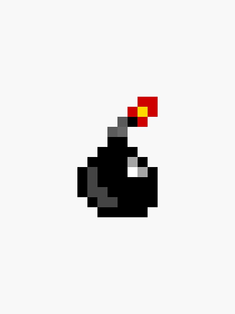 "Pixel art bomb sticker" Sticker by StevenFHolmes | Redbubble