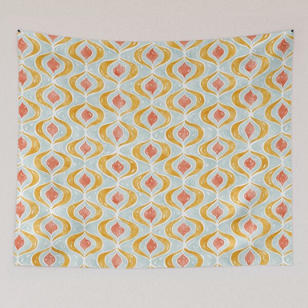Item preview, Geometric Teardrop Pattern | Blue designed and sold by RebeccaFlaherty.