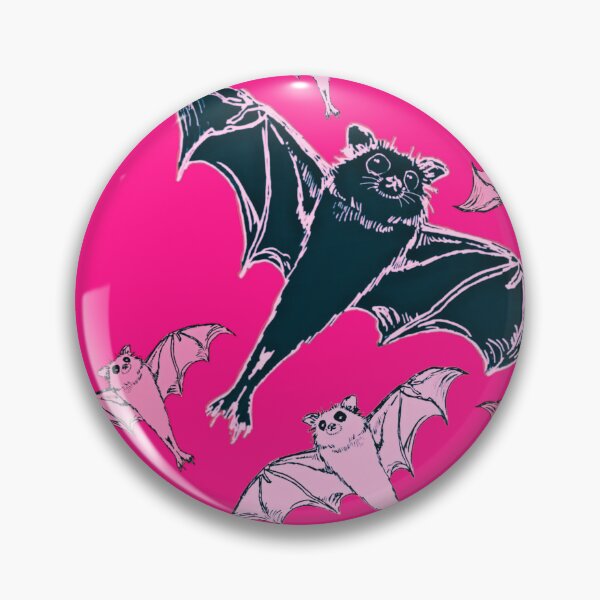 Item preview, cute repeating pattern | adorable Halloween bats flying | pink and black | trick or treat designed and sold by DigitalEurydice.