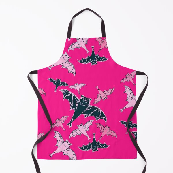 Item preview, cute repeating pattern | adorable Halloween bats flying | pink and black | trick or treat designed and sold by DigitalEurydice.