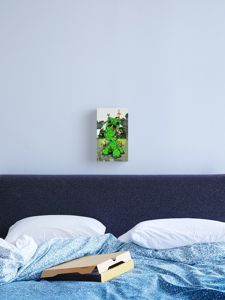 Minecraft Explosive Creeper Canvas Print By Braindeadtoons