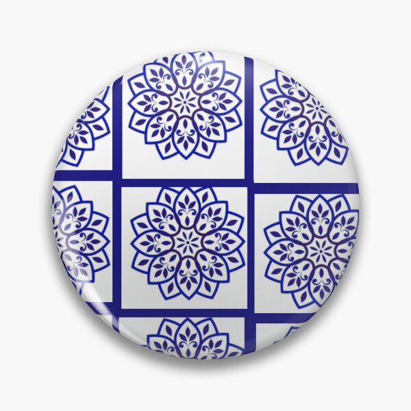 Item preview, Blue tile print allover designed and sold by Thawbiya.